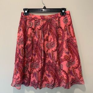 J. Crew // Pink Paisley Silk Skirt - Size 0